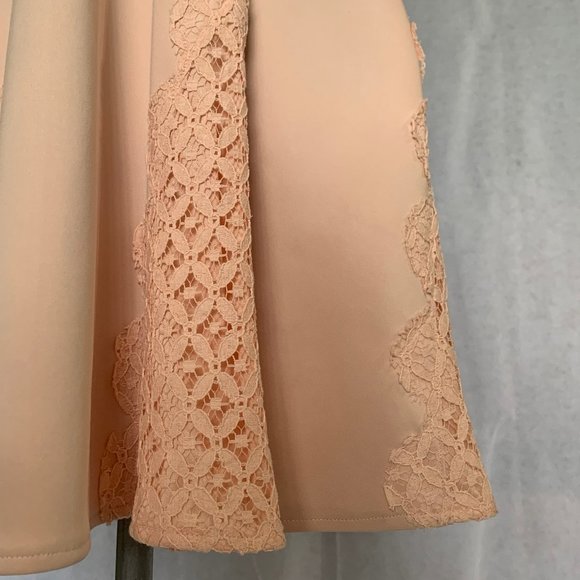 🔴 Dusty Pink Mini Embroidered Neckline Dress - Picture 5 of 9